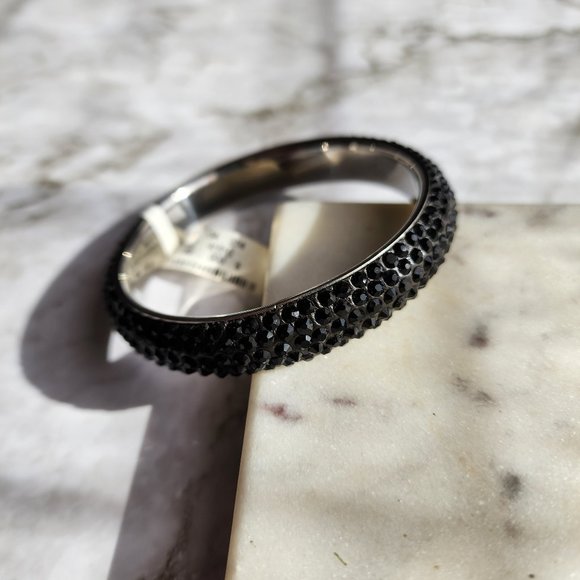 Jewelry - Bangle Bracelet w Swarovski Crystals, Black